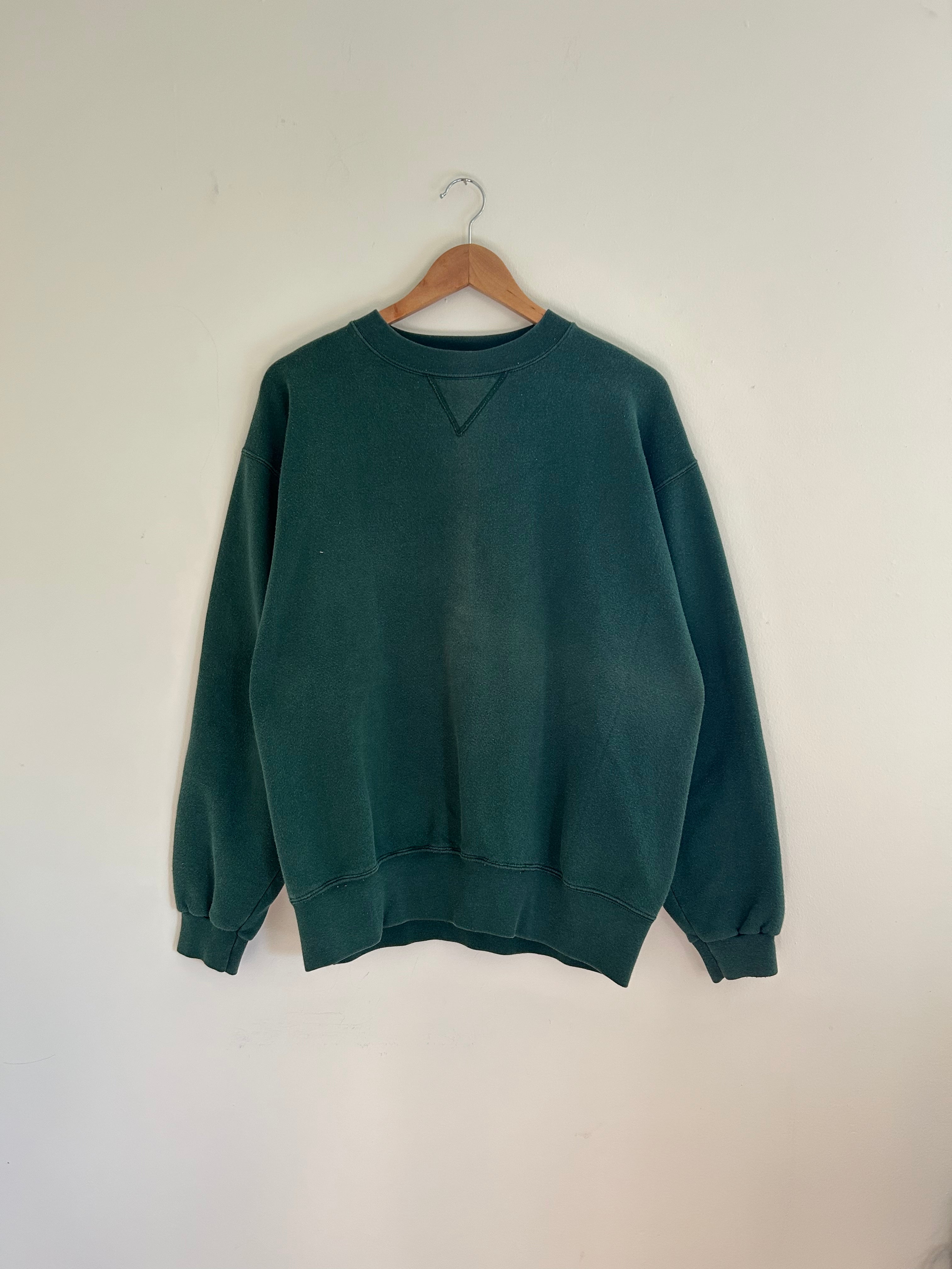 Dark Green Blank Crewneck