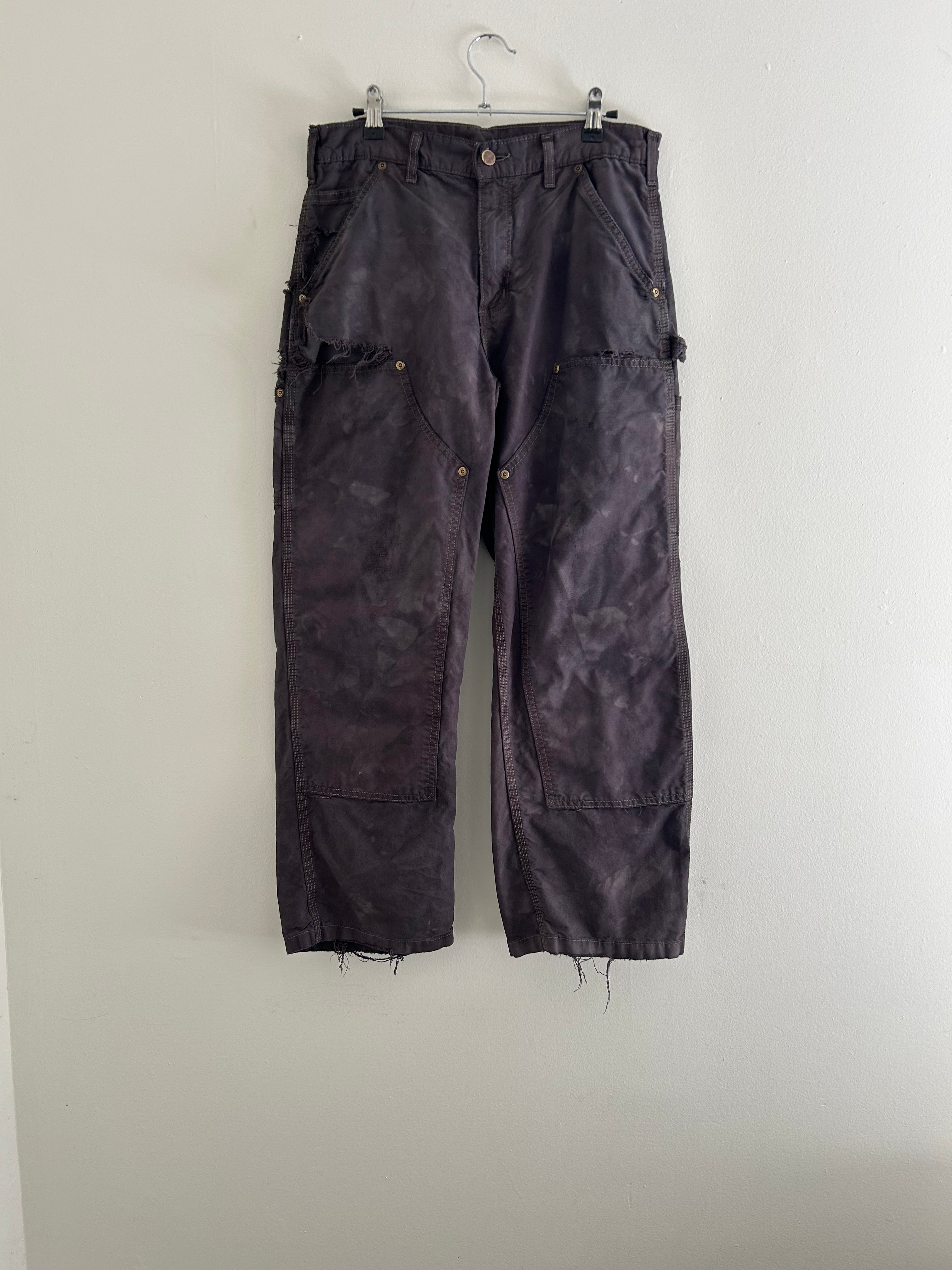 Thin Overdyed Black Carhartt Double Knee