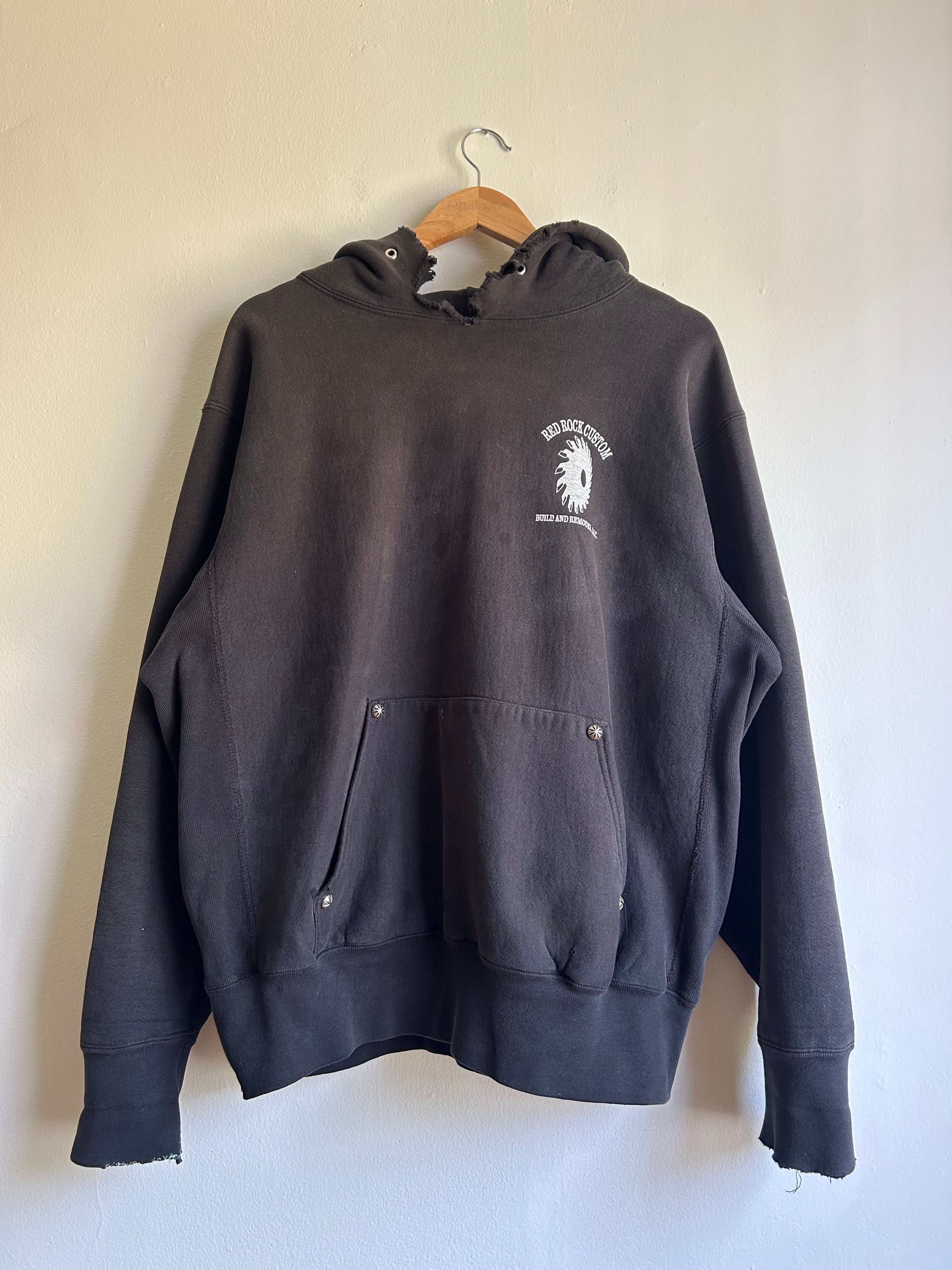 Distressed Faded Black Heavy Hood