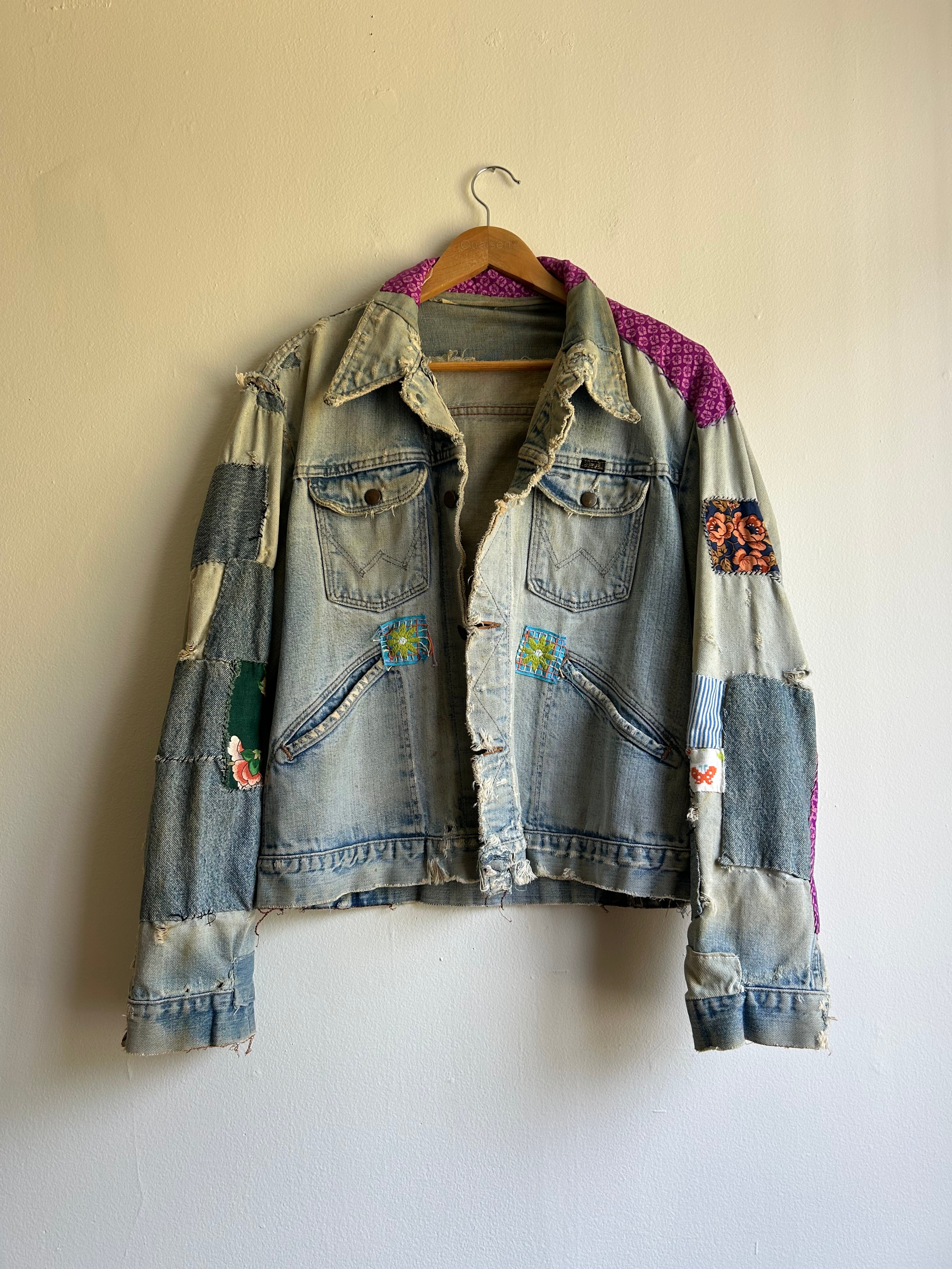 70s Hippie Reworked Denim Jacket