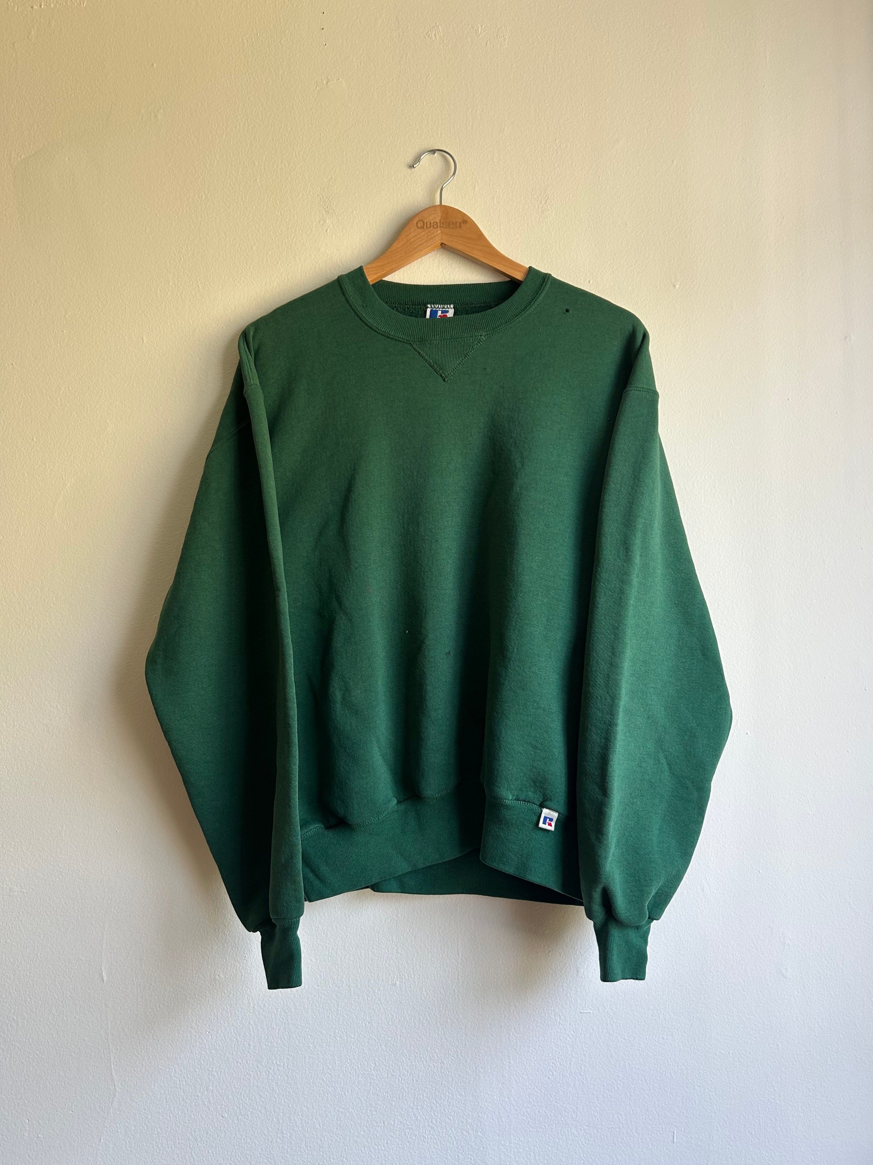 Forest Green Russel 90s Blank Crewneck