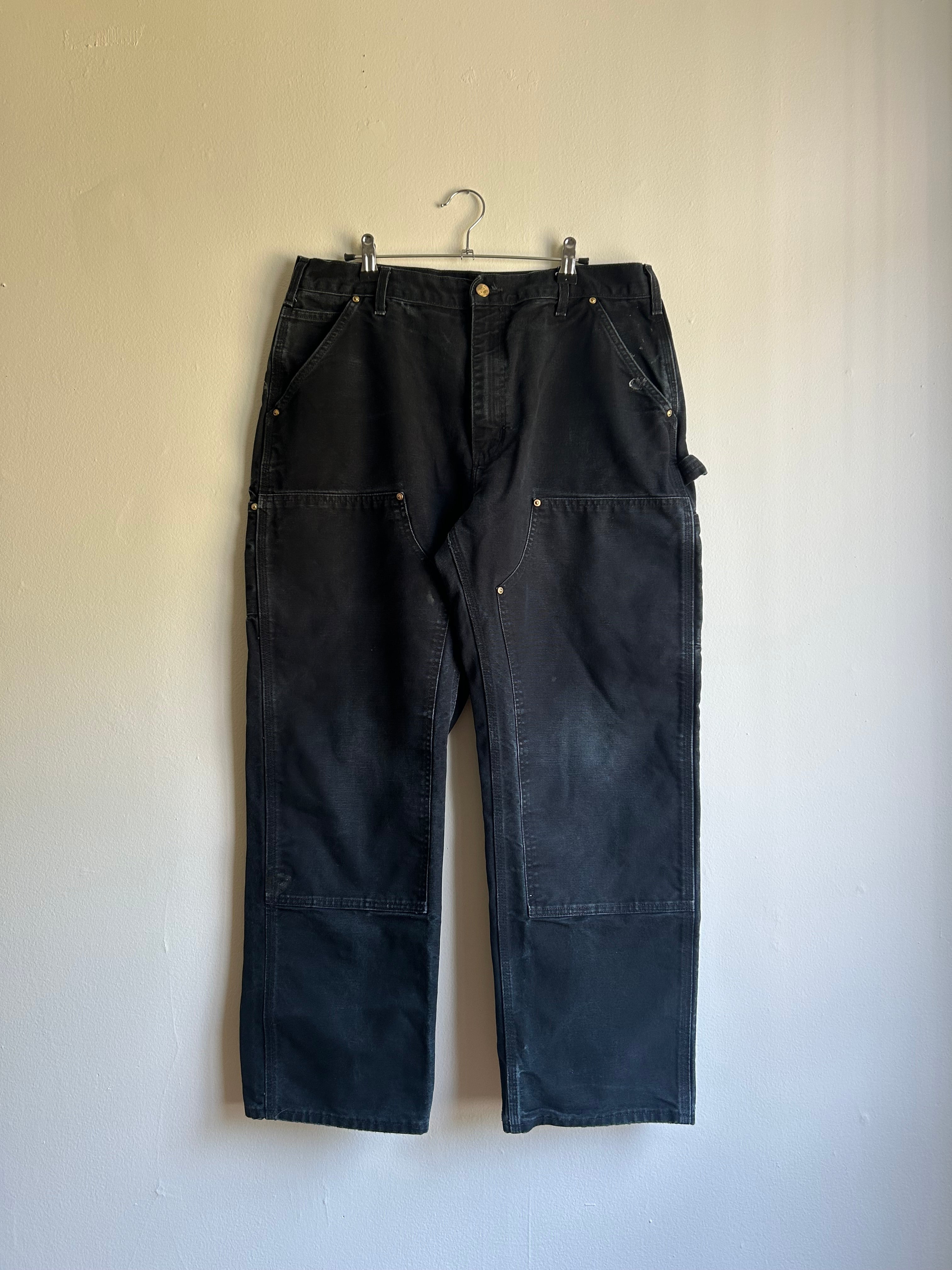 Faded Black Carhartt Double Knee