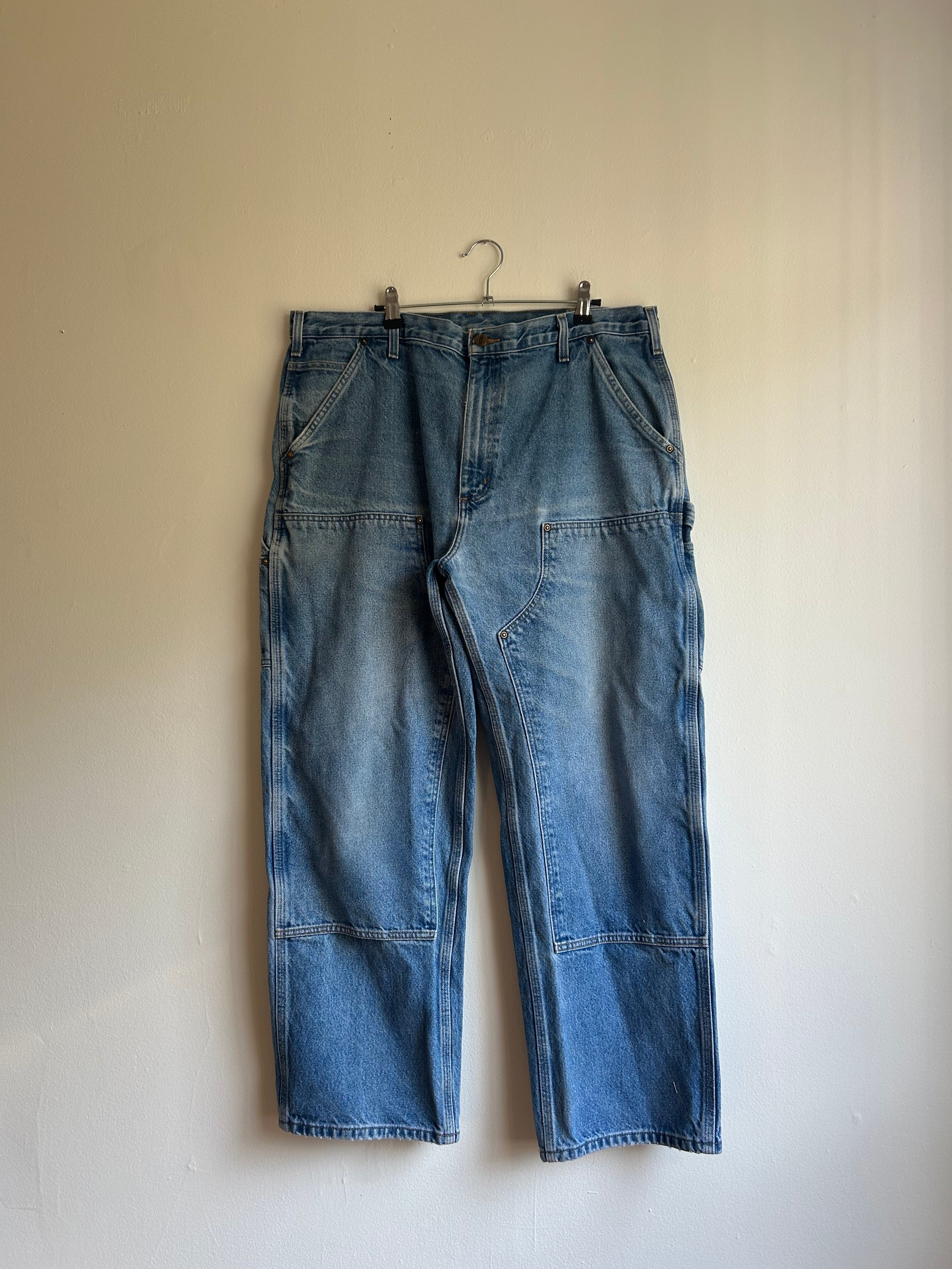 Faded Dark Blue Carhartt Double Knee