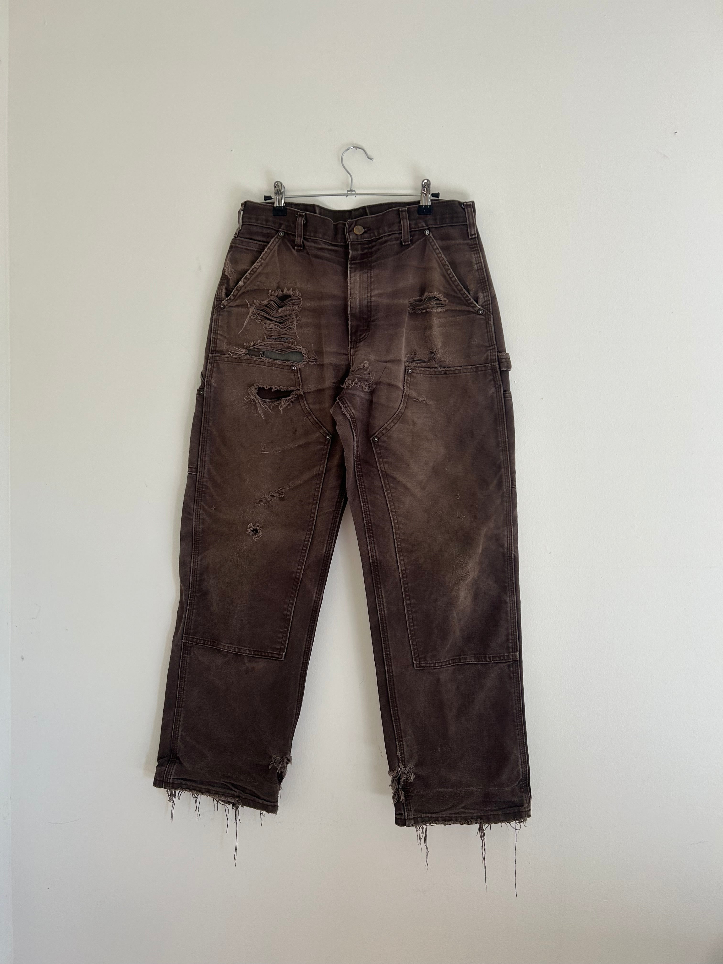 Distressed Faded Brown Carhartt Double