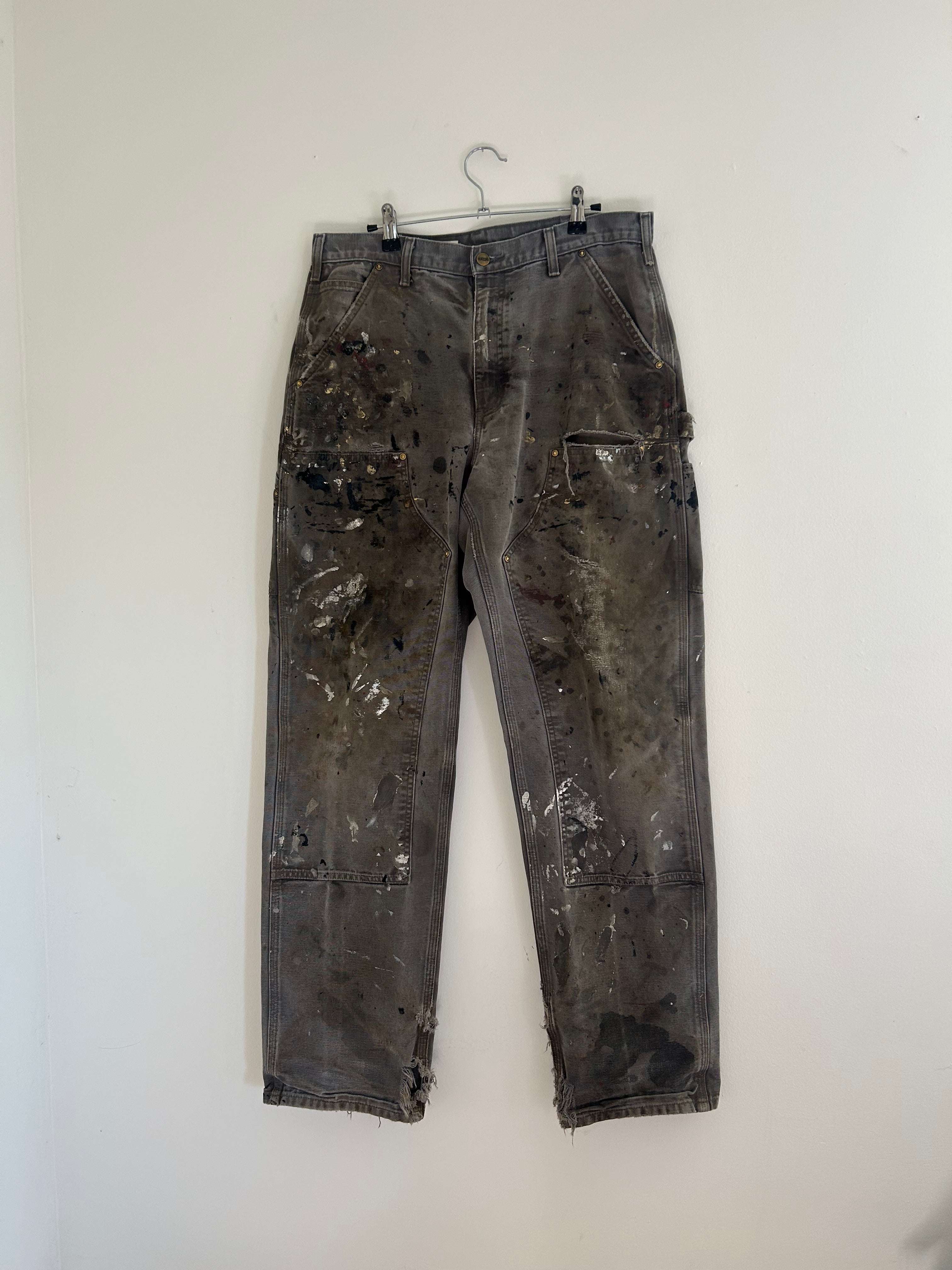 Paint Splattered Dark Grey Carhartt Double